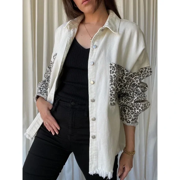 POL LIA LEOPARD JACKET — In Cream/Leopard - Picture 8 of 8